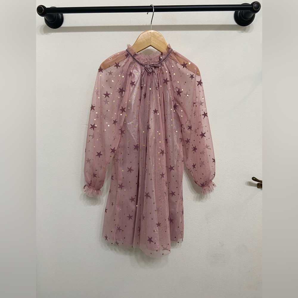 Target Cat & Jack Toddler Girls Pink Star Pattern Sheer Dress